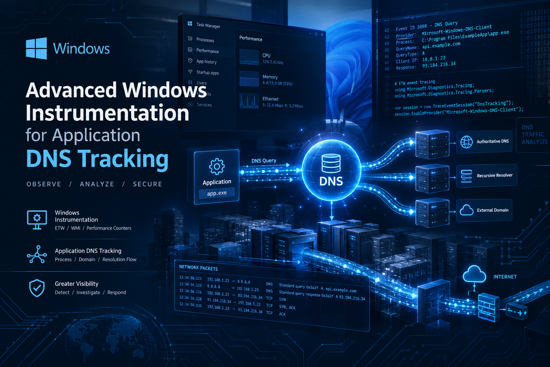 Advanced Windows Instrumentation for Application DNS Tracking