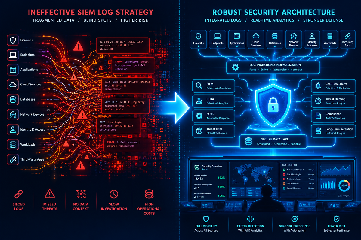 Transforming Ineffective SIEM Log Strategies into Robust Security Architectures